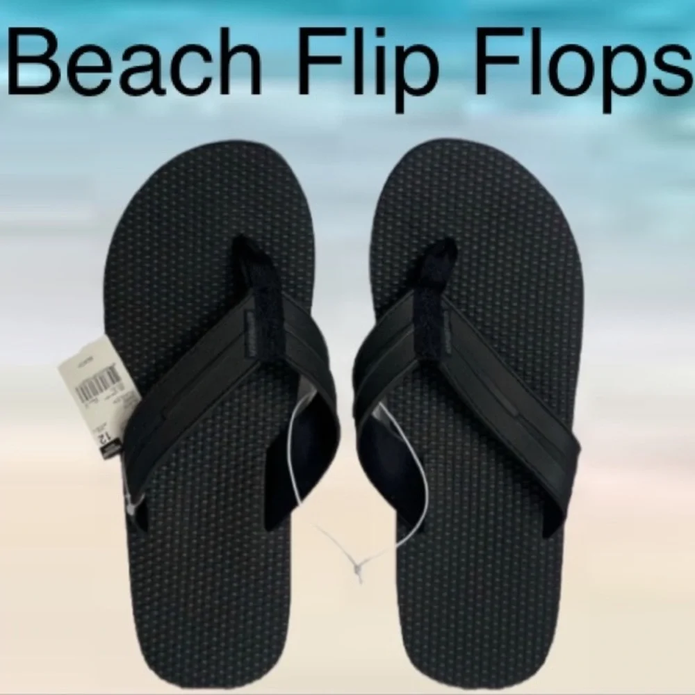 Black Flip Flop Beach Sandals Mens Size 12